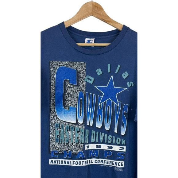 Vtg 1992 Dallas Cowboys Starter T-shirt L NFC Eastern Conf Single Stitch Tee USA - Picture 2 of 10